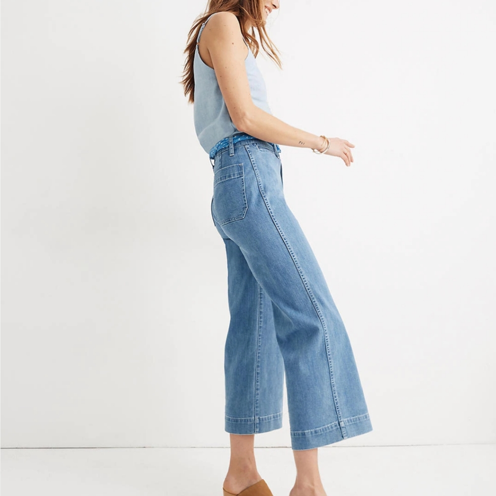 Madewell Everett wide leg crop jeans